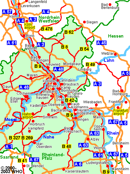 Landkarte Mittelrhein, daun-frankfurt-438, © 1999 WHO