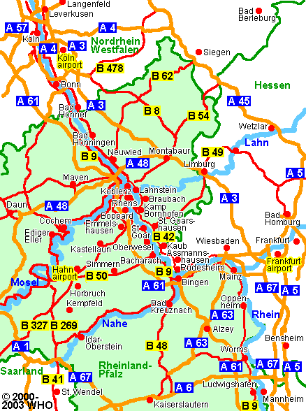 Landkarte Mittelrhein, daun-frankfurt-438,  2000-2003 WHO